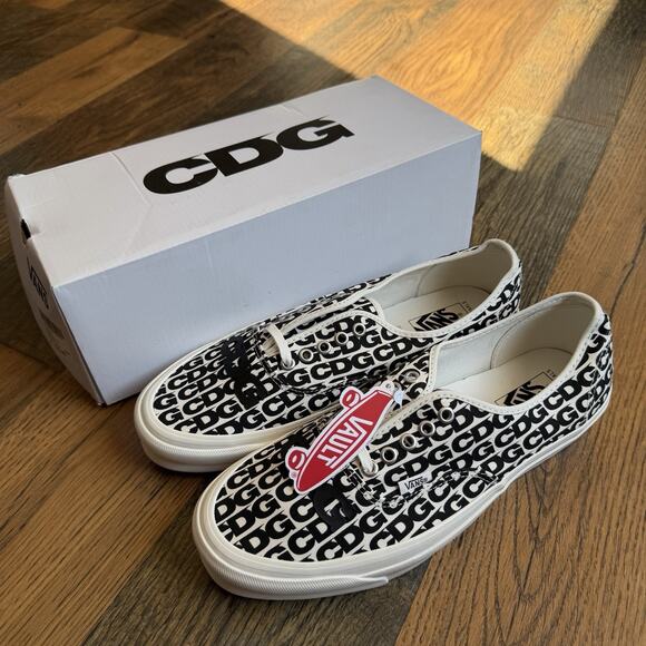VANS x Comme des Garçons OG Authentic LX CDG Print Blanc De Blanc Mens Size 11
